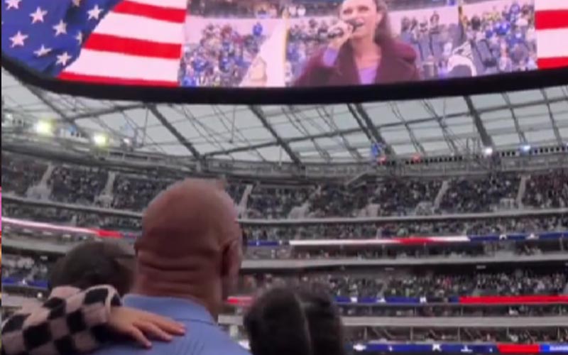 The Rock’s Wife Sings National Anthem At WrestleMania 39 Venue