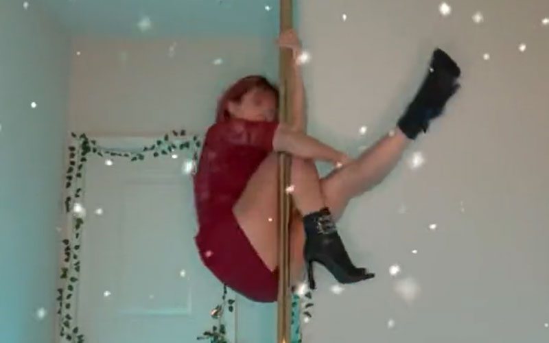 Hikaru Shida Spreads Holiday Spirit With Her Amazing Pole Dancing Skills