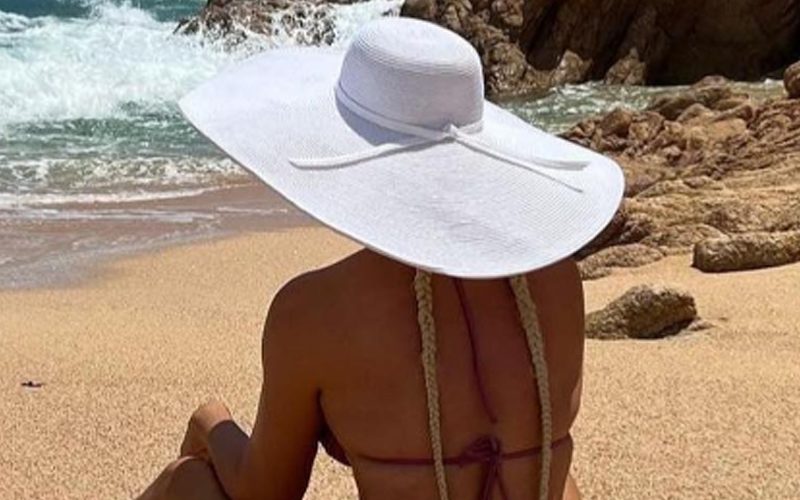 Maryse Drops Very Cheeky Bikini Beach Photo