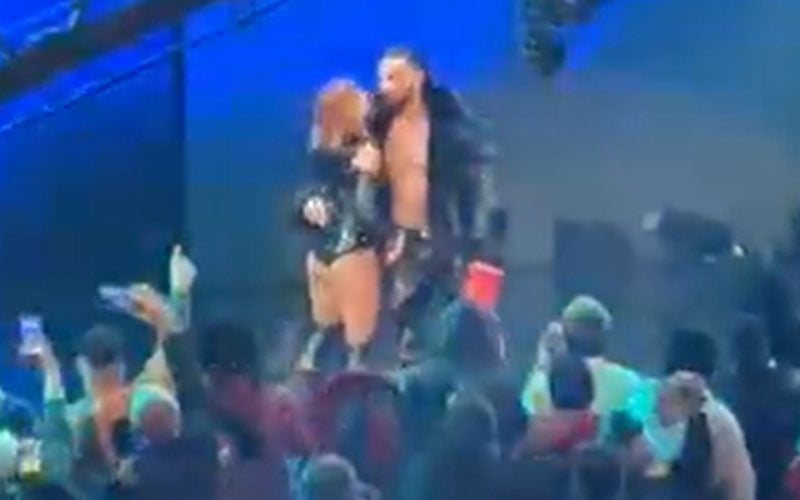 Becky Lynch & Seth Rollins Kiss In Front of Live Audience After WWE RAW Goes Off The Air