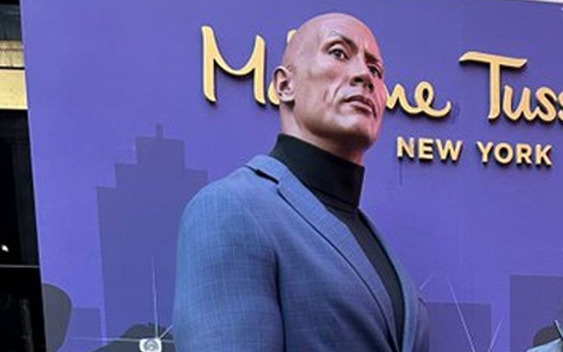 The Rock Sends Love To AEW Star After Posing With His Wax Statue