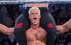 Cody Rhodes Celebrates With Braun Strowman On His Shoulders During WWE Live Event Cody Rhodes Celebrates With Braun Strowman On His Shoulders During WWE Live Event
