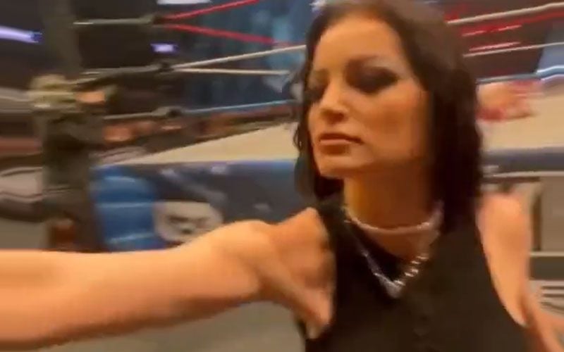 Footage Surfaces Of Saraya Spray Painting AEW Fans At Ringside