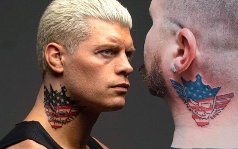 Fan Who Got Full-Sized Cody Rhodes American Nightmare Neck Tattoo Has Zero Regrets