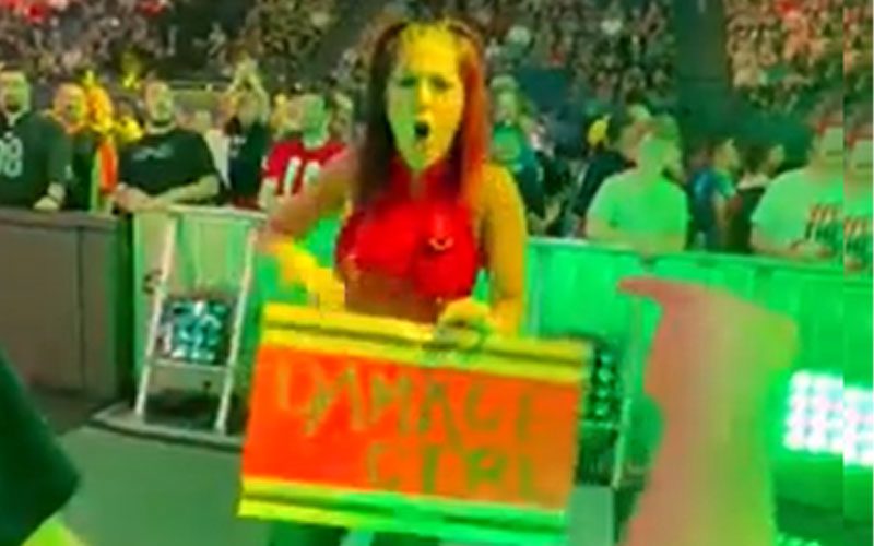 Bayley Tries To Tear Up Damage CTRL Sign During WWE Live Event