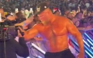 Brock Lesnar Steals Fan's Cap After WWE SummerSlam