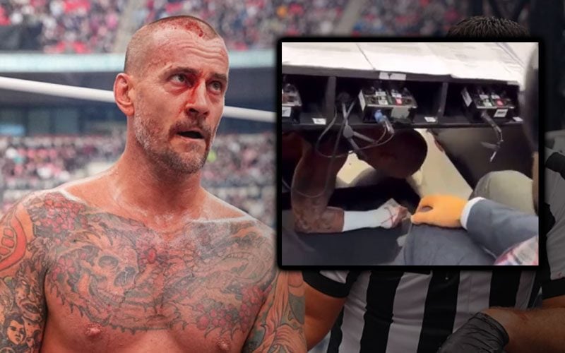 Unseen Footage of CM Punk Doing Blade Job at AEW All In Surfaces