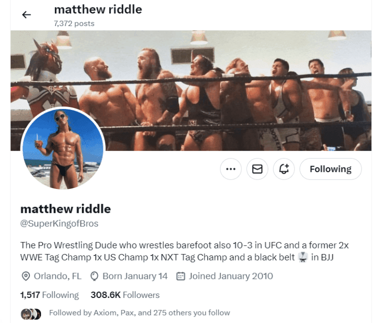 Mathew Riddle Football Fans Hit with Regret After Seeing Matt Riddle's Latest Social Media ...
