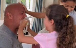 The Rock's Daughters Soap Up Cussing Dad in Adorable Video