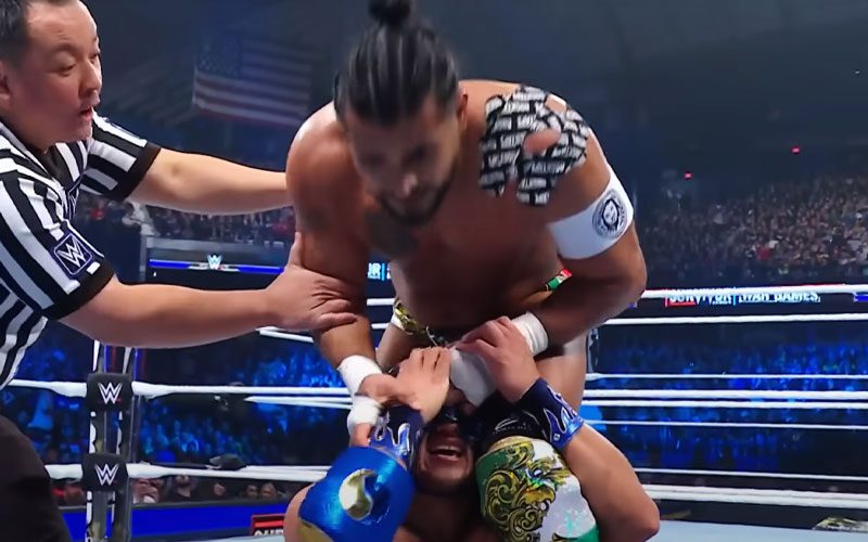 Santos Escobar Improvised Dragon Lee Mask Spot at WWE Survivor Series