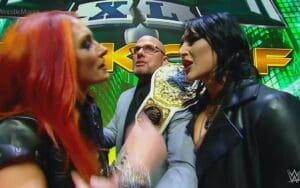 Becky Lynch Interrupts Rhea Ripley During WrestleMania XL Press Event