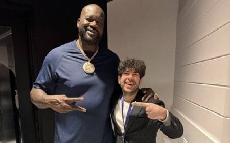 Tony Khan Links Up With Shaquille O’Neal During Super Bowl LVIII Tony Khan Links Up With Shaquille O'Neal During Super Bowl LVIII
