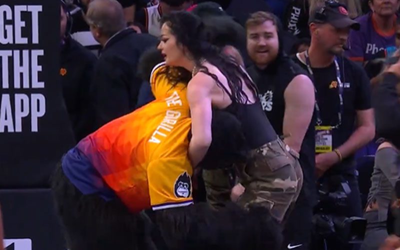 Saraya Takes Out Phoenix Suns Mascot During Recent Game
