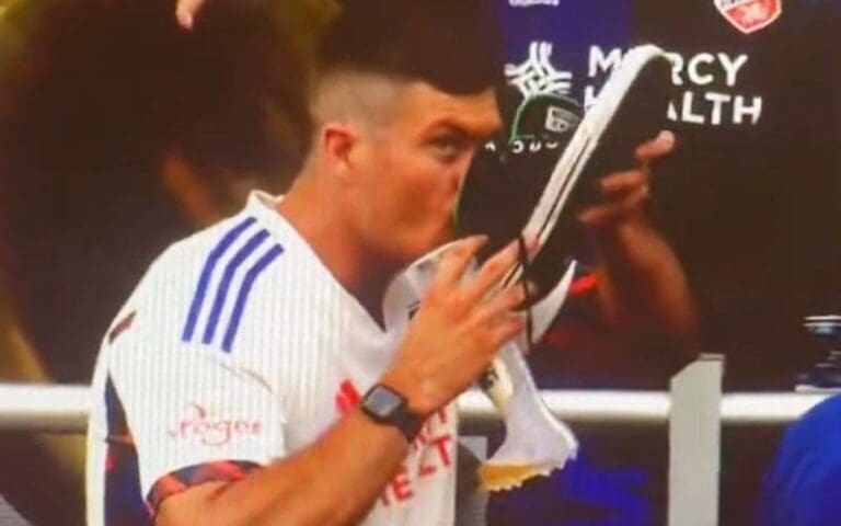 Grayson Waller Spotted Celebrating with a Shoey at Soccer Game
