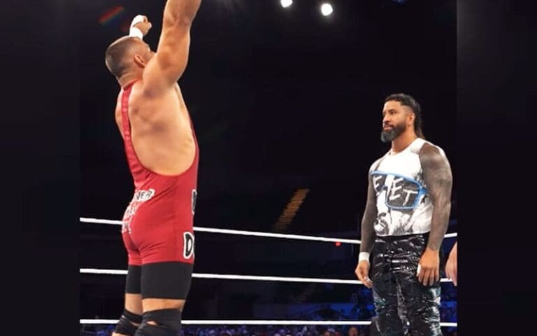 Bron Breakker and Jey Uso Engage in "Woof vs. Yeet Off" at WWE Live Event