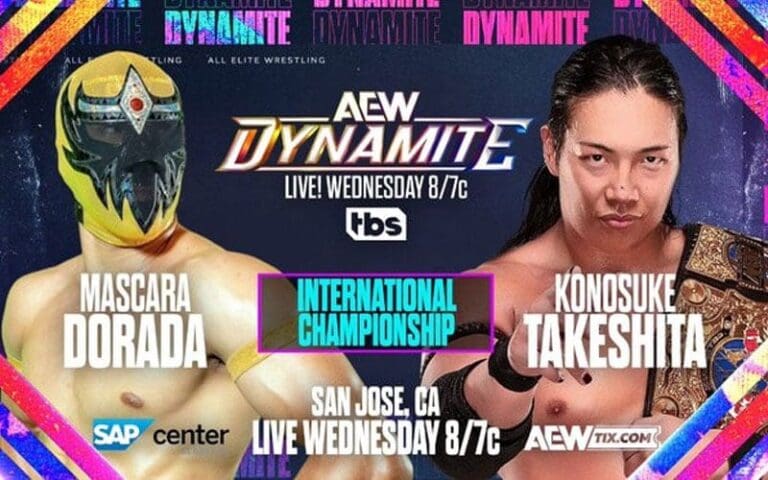 AEW Eyeing Konosuke Takeshita vs. Mascara Dorada After Fake Match Graphic Goes Viral