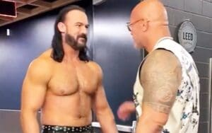 Drew McIntyre Seemingly Asks The Rock for a Favor Backstage at RAW Netflix Premiere