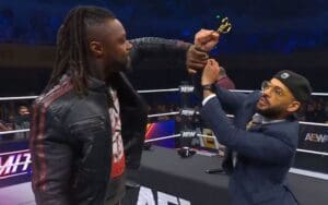 Swerve Strickland Brings Samantha Irvin Into Ricochet Feud & Stabs Him With Scissors During 3/5 AEW Dynamite