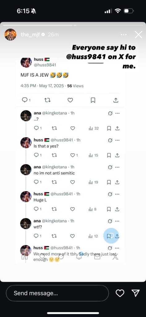 MJF Calls Out Antisemitic Hate on Social Media