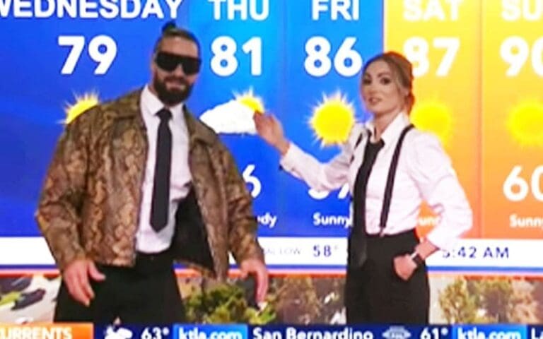 Becky Lynch and Seth Rollins Deliver Los Angeles Weather Forecast