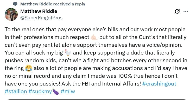 Matt Riddle Unloads on CM Punk and His Fans in Deleted Post After Saudi Arabia Fan Backlash