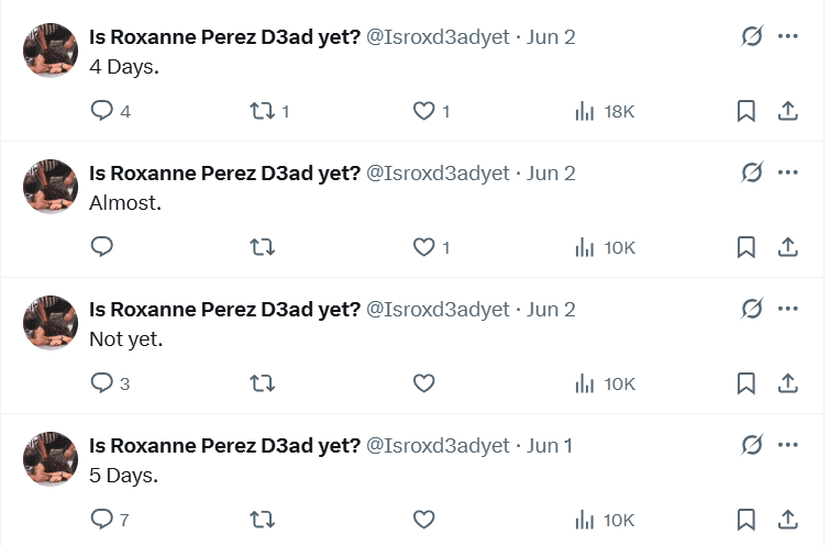 Roxanne Perez Doxxed by Crazed Stalker Who Wants Her Dead