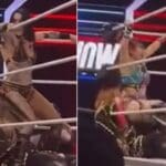 Rhea Ripley and IYO SKY Deliver Double Stink Face to Nia Jax at WWE House Show in Corpus Christi