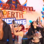 Rhea Ripley, Grayson Waller, IYO SKY &amp; Michael Cole Celebrate With Shoeys at Crown Jewel Kickoff Show