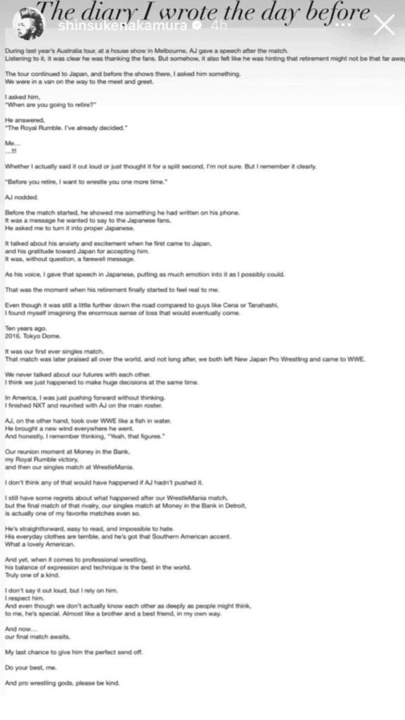 Outcome to AJ Styles vs. GUNTHER Possibly Spoiled in Deleted Instagram Post