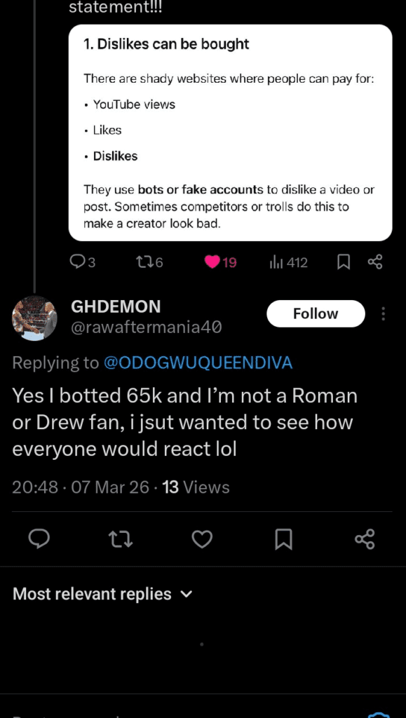 Cody Rhodes SmackDown Title Win Dislike Bombing Linked to Bot Purchase