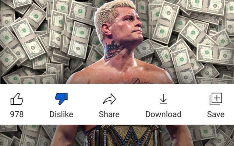 How Much One User Paid to Bot Dislikes on Cody Rhodes’ Title Win Video Revealed
