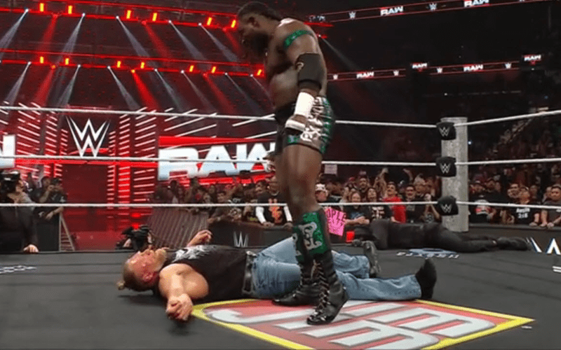 Oba Femi Manhandles Brock Lesnar Before Accepting WrestleMania Challenge During 3/16 WWE RAW