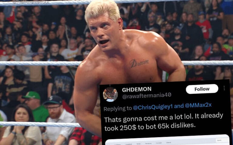 Questions Raised After Claim Someone Paid to Boost Dislikes on Cody Rhodes Title Win