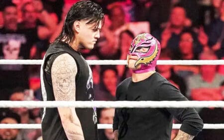 Dominik Mysterio Sets Record Straight on Rey Mysterio Reunion Dominik Mysterio Sets Record Straight on Rey Mysterio Reunion