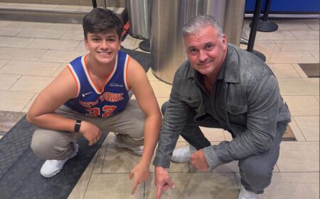Shane McMahon Points To Vince McMahon MSG Walk Of Fame Plaque Ahead Of Knicks Playoff Win