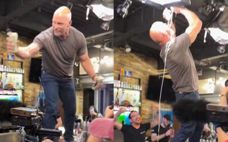 Steve Austin Spotted Chugging Beer In Las Vegas Ahead of WrestleMania 42 Steve Austin Spotted Chugging Beer In Las Vegas Ahead of WrestleMania 42