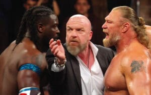 Triple H Accused of Stealing Spotlight From Brock Lesnar and Oba Femi Triple H Accused of Stealing Spotlight From Brock Lesnar and Oba Femi