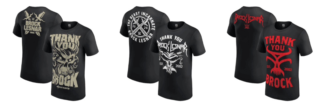 WWE Shop Releases ‘Thank You Brock’ Shirts After WrestleMania 42 Retirement Moment