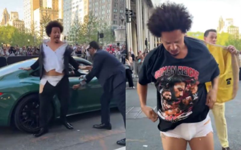 Eric André Refuses Bloodline Shirt After Getting Stripped Down To His Underwear At Little Brother Pr