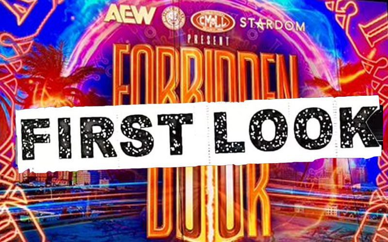First Look at AEW x NJPW Forbidden Door Stage Setup Inside SAP Center