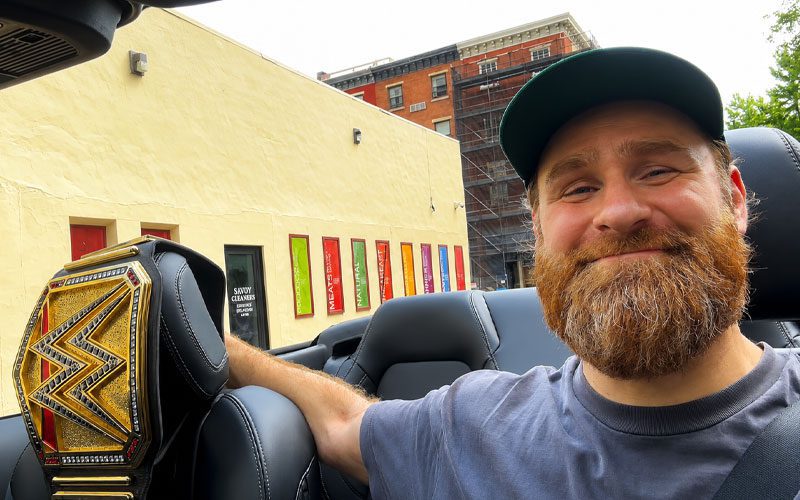 Sami Zayn Flexes WWE Title With Chill Convertible Ride Ahead Of RAW & SmackDown Taping