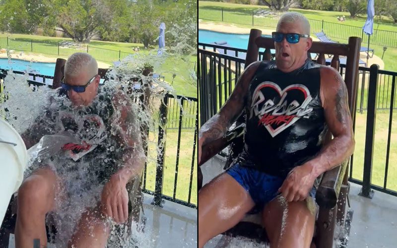 Dustin Rhodes Gets Soaked Three Times During ALS Ice Bucket Challenge
