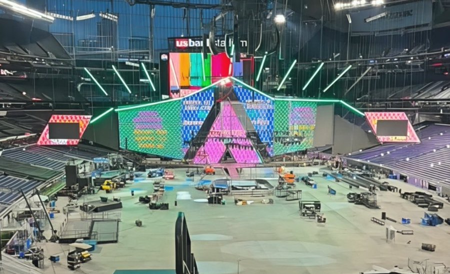 First Look at WWE SummerSlam Stage Construction Inside U.S. Bank Stadium