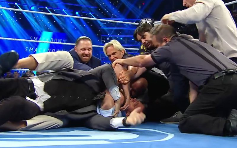 GUNTHER Attacks Nick Aldis After WWE Saturday Night Main Event Announcement