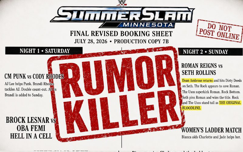 Rumor Killer on Leaked WWE SummerSlam Final Booking Sheet