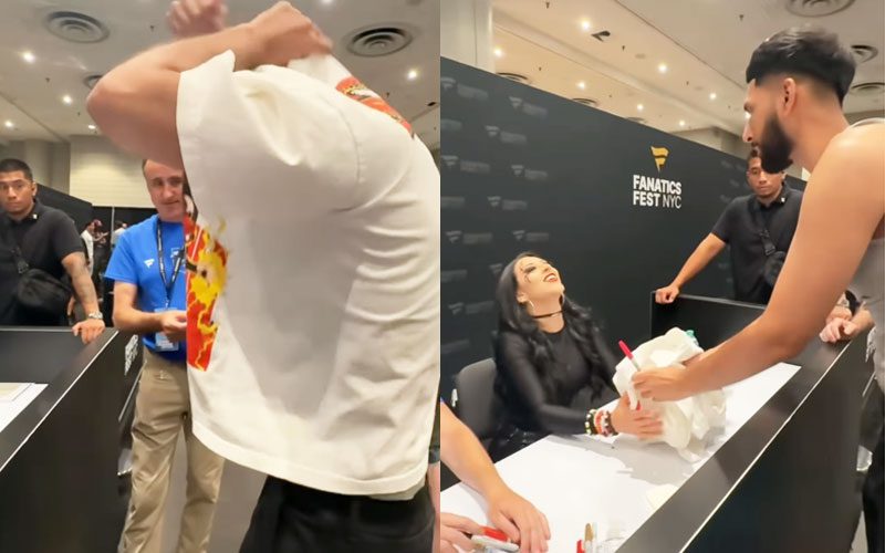 Stephanie Vaquer Fan Gives Her the Shirt Off His Back at Fanatics Fest