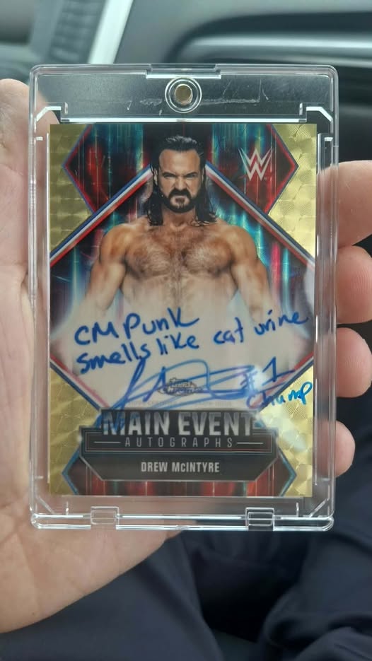 Drew McIntyre Writes “CM Punk Smells Like Cat Urine” on Insane 1-of-1 WWE Card