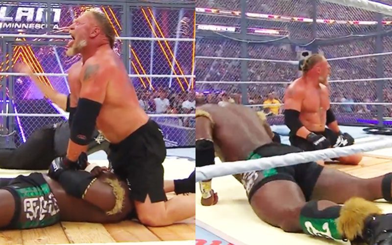 Fans Are Outraged Over Oba Femi No-Selling Brock Lesnar’s Tombstone at WWE SummerSlam